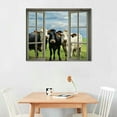 thumbnail image 2 of COMIO Rustic Cow Wall Art Funny Cows Window Pictures Wall Decor Farmhouse Cow Canvas Painting Print Modern Artwork Country Room Decor Framed Ready to Hang for Living Room Bathroom Office 20"x16", 2 of 4