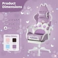 thumbnail image 6 of Waleaf Gaming Chair with Cat Paw Lumbar Cushion and Cat Ears for Girls, Reclining Office Computer Chair with Footrest for Adults, Teens, 6 of 6