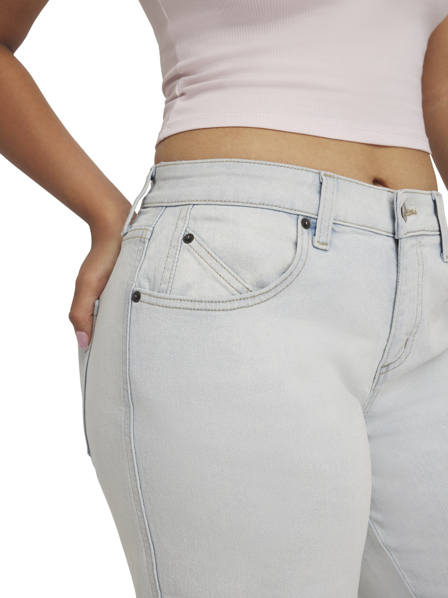 Mills by Millie Bobby Brown Women's Low Rise Boyfriend Denim Jeans, Sizes 00-18
