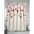 thumbnail image 5 of Valentines Love Heart Shower Curtain Set, Waterproof Shower Curtains for Bathroom, Red Love Heart Rustic Burlap Washable Fabric Cloth Bath Curtain for Bathtub Decoration with Hooks 48x72 Inches, 5 of 6