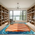 thumbnail image 2 of ODIKA 6'x9' Machine Washable Non-Slip Area Rug, Beachy Orange High Traffic Rug, Orange, 1285004, 2 of 7