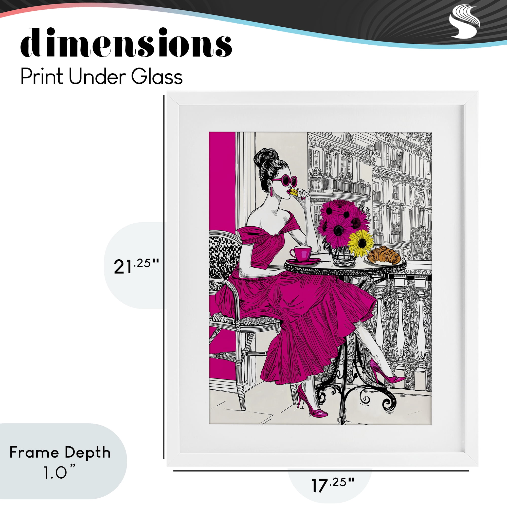 Stupell Industries Glamorous Brunch on Balcony White Framed Print Under Glass, design by Jess Stempel