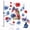 Red, Blue, White, Green, variant on Canvas Print Wall Art Oil Paintings USA Flag Cherries with Bow Picture Prints Artwork for Living Room Kitchen Bathroom Bedroom