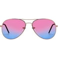 thumbnail image 3 of OWL Aviator Sunglasses Gold Metal Frame Two Tone Lens for Men and Women, 3 of 6