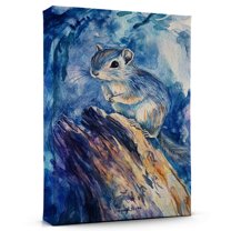 Gerbil Blue Canvas Wall Art Animal Decor, Gerbil Blue Canvas Prints Wild Animal Artwork for Living Room Bedroom Office 190HD400