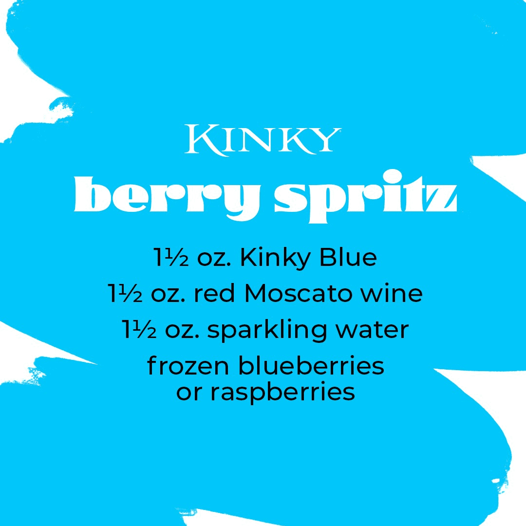 Kinky Liqueurs Blue, Vodka, 750ml Glass Bottle, 17% ABV, 25.4 fl