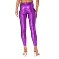 thumbnail image 6 of iiniim Women's Faux Leather Skinny Leggings Stretch Mid Waist Club Dancewear Pleather Pants Slim Fit Tights, 6 of 7
