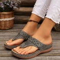 thumbnail image 5 of MLCDZ Flip Flops for Women with Arch Support Orthopedic Sandals Comfortable Walking Thong Sandals Wedge Sandals Casual Slippers Slip On Platform Sandals Dressy Summer Beach Shoes Gray 40, 5 of 9