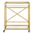 thumbnail image 2 of Maklaine Contemporary 36" X-Accent Metal Bar Cart in Brass Finish, 2 of 8