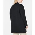 thumbnail image 2 of Plus Size Button-Sleeve Flyaway Cardigan Sweater Deep Black 2X, 2 of 3