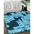 thumbnail image 3 of Ahgly Company Machine Washable Indoor Rectangle Transitional Blue Area Rugs, 8' x 12', 3 of 7