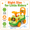 thumbnail image 5 of JoyStone Ride On Push Car for Toddlers, Push Walker Ride On Car with Lights, Music and Horn, Under Seat Storage, Push Car for Boys Girls, Green, Bear, 5 of 9