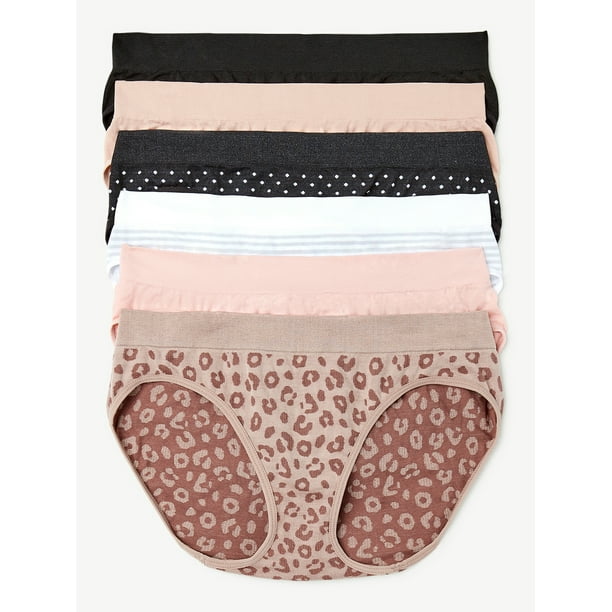JOYSPUN Women's Seamless Bikini Panties, 6Pack, Sizes to 3XL