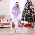 thumbnail image 6 of IAUYY Unisex Adult Onesie Pajamas Ultra-Soft Crystal-Soft Fabric, Halloween Adult Onesie Pajamas Adults,With a Zipper Plus Size Onesie Pajamas, Soft Purple, 6 of 7