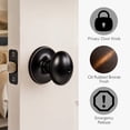 thumbnail image 5 of Oil Rubbed Bronze Egg Privacy Door Knob with 6-Way Universal Latch and Turn-Button Lock for Bed and Bath, 5 of 14