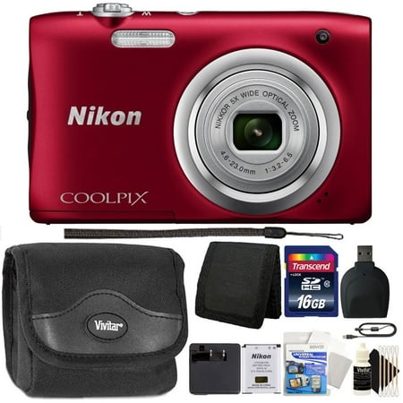 Nikon COOLPIX A100 20.1MP f/3.7-6.4 Max Aperture Compact Point and Shoot Digital Camera + Accessory Kit,