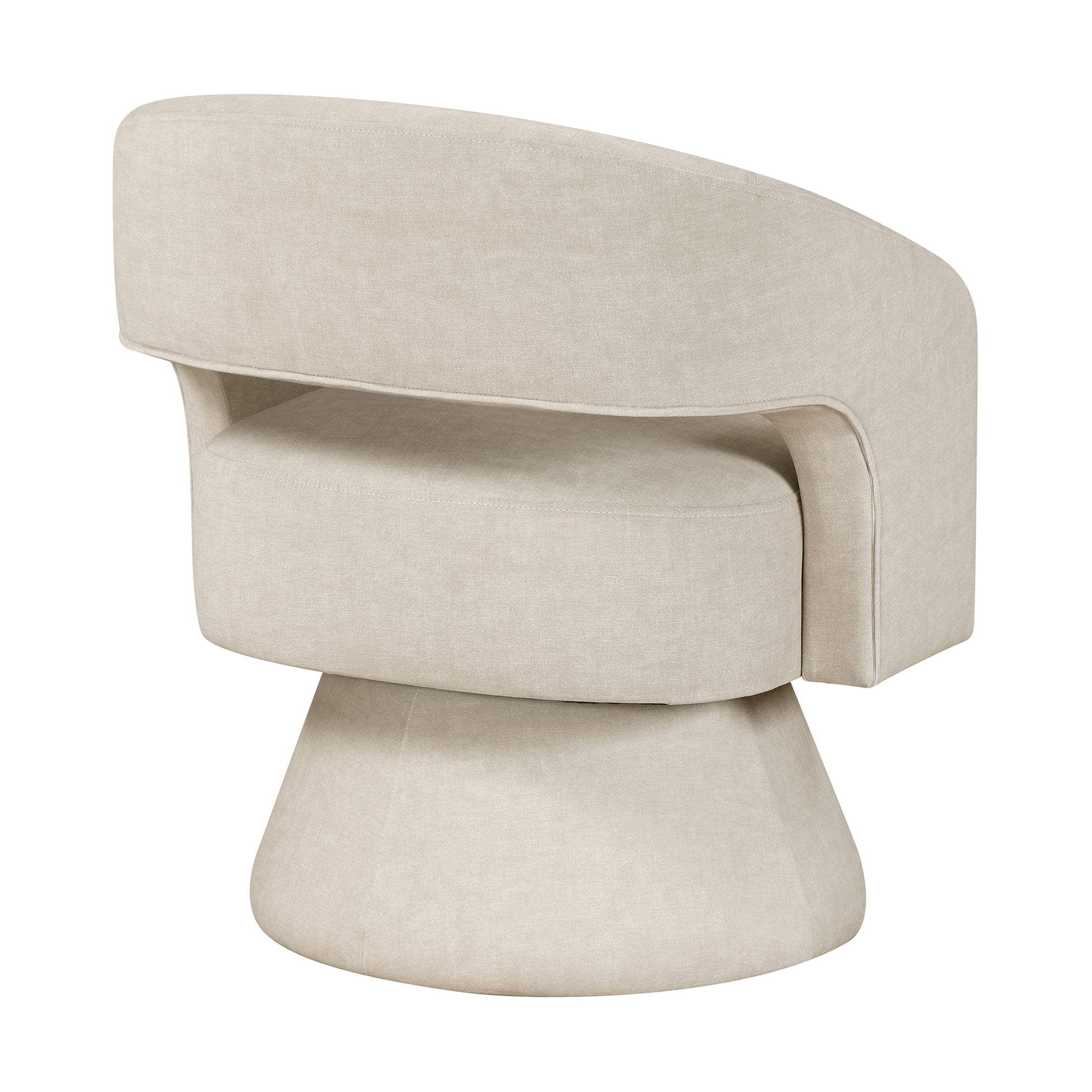 OakvillePark Alderwyn Velvet Swivel Chair with Round Base, Taupe
