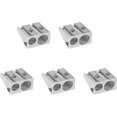 thumbnail image 1 of 5 Pack Pencil Sharpeners Dual Hole Sharpener Manual Pencil Sharpener Metal Pencil Sharpener Metal Sharpener for School Office Home Art Projects, 1 of 5