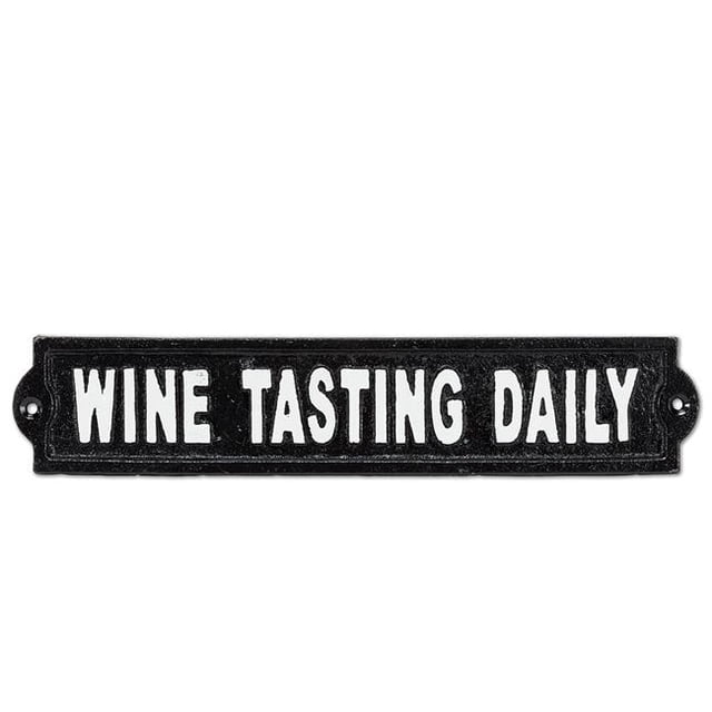 Abbott Collection AB-27-IRONAGE-476 12 in. Wine Tasting Daily Sign, Black