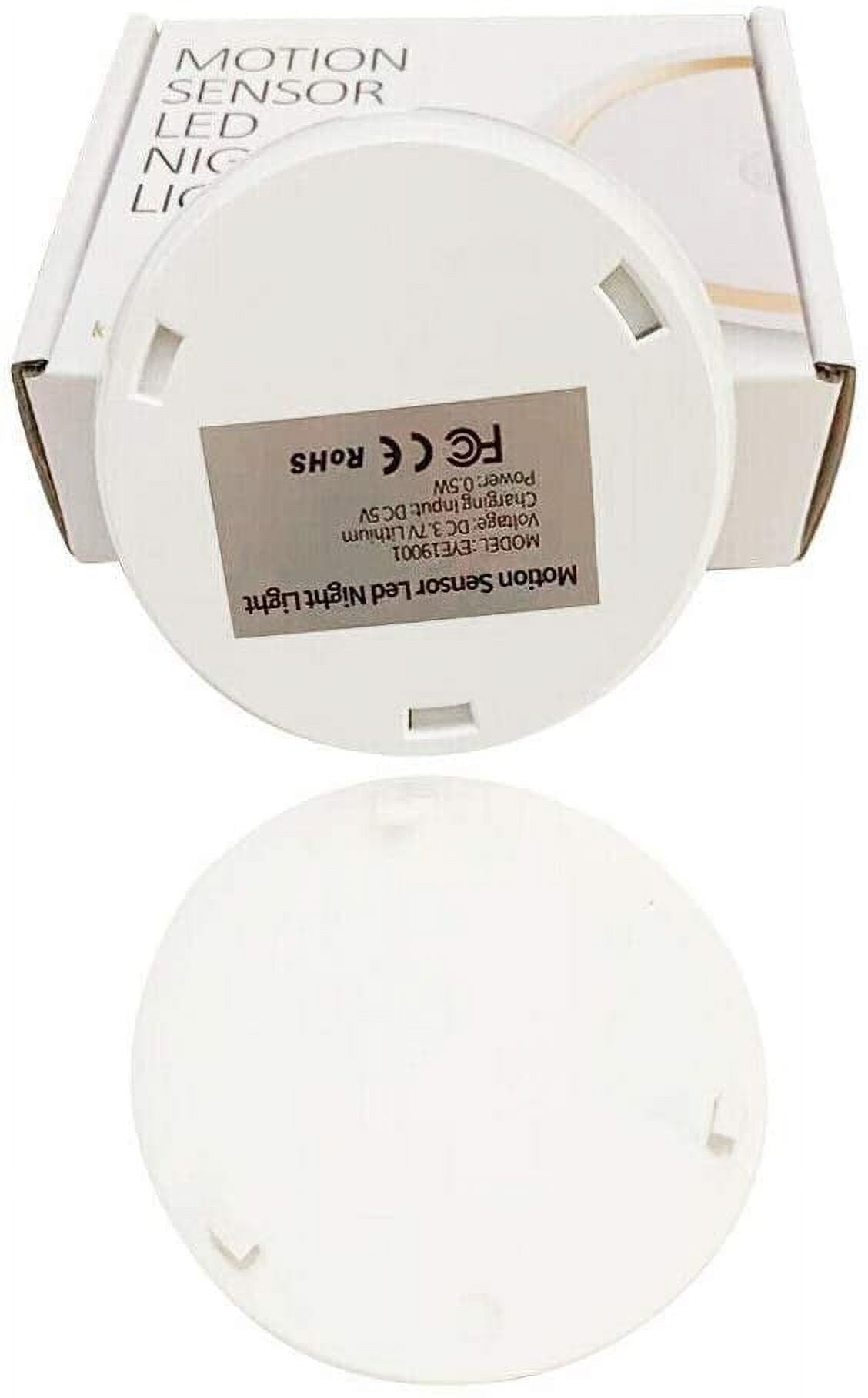 MaximalPower 3'' 20 Lumens Motion Sensor LED Night Light Under Cabinet Lights, White, 6 Count