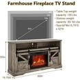 thumbnail image 3 of ChaoLink Farmhouse Electric Fireplace TV Stand w- 23in Electric Fireplace and Remote Control, Large Entertainment Center with Sliding Barn Door & Storage Shelves 1400WGray, 3 of 7