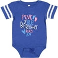 thumbnail image 3 of Inktastic Pink or Blue, Big Brother Loves You Footprints and Heart Boys Baby Bodysuit, 3 of 5