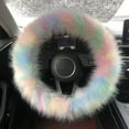 thumbnail image 3 of Furry Car Steering Wheel Cover 38 cm Fluffy Faux Wool Car Wheel Protector for Women Fur Steering Wheel Cover Universal Fit Suvs Sedans Vans, 3 of 6