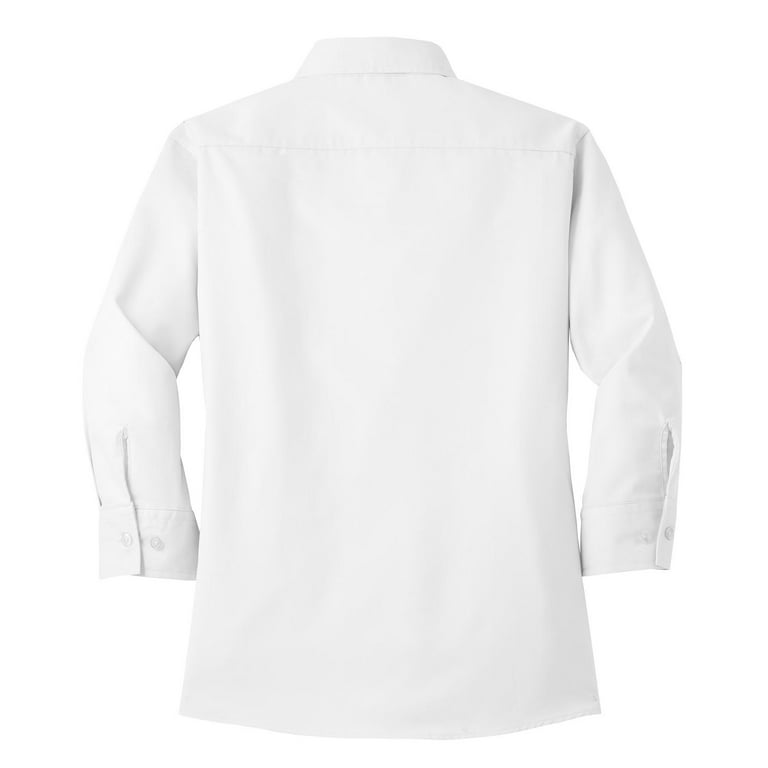 Port Authority Adult Female Women Plain 3/4-Sleeve Shirt Burgundy 4X-Large  