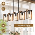thumbnail image 4 of Nordic Hygge 53’’ Farmhouse Kitchen Island Lighting, Rustic Wood, 4 of 7