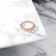 thumbnail image 4 of Gem Stone King 1.33 Ct Round Sky Blue Aquamarine 18K Rose Gold Plated Silver Ring (Size 8), 4 of 4