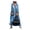 Light Blue, variant on Joernso Vintage Women Lace V Neck 3/4 Sleeve Large Hem Tassel Loose Maxi Denim Dress