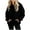 Black, variant on Jaunzuar Hoodies for Women Solid Color Corduroy Long Sleeve Sweatshirt Loose Casual Pullover Sweatshirts with Pockets L