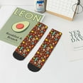 thumbnail image 7 of Pofeuu Retro Coffee Print 30cm Socks, Adult Running Hiking Socks for Youth and Adult, 7 of 7