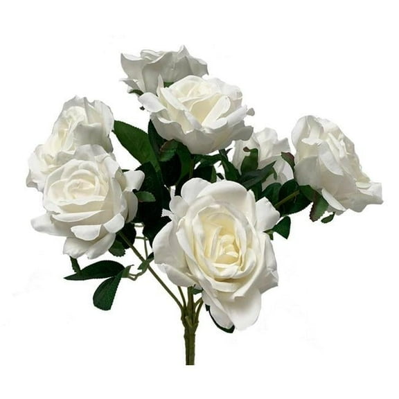 AI-FL3761CRW-Q01 Creamy White Ballerina Rose Bush Artificial Flower