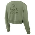 thumbnail image 3 of Women's Fanatics Olive Green Bay Packers Studio Tri-Blend Cropped Pullover Sweatshirt, 3 of 3