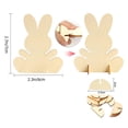 thumbnail image 2 of SEWCHICS Unfinished Bunny Table Ornament Wood 10Pcs 2.8X2.4X0.04In, 2 of 8