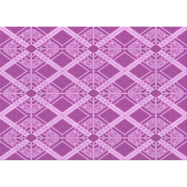 Ahgly Tapis Rectangulaire Lavable en Machine Intérieur Transitionnel Violet Violet, 4 Pieds x 6 Pieds
