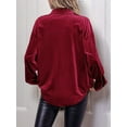 thumbnail image 6 of Women'S Winter Long Sleeve Velvet Cardigan Button Casual Tops Shirt Ladies Tops Green XS, 6 of 7