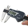 thumbnail image 2 of 0-200mm Digital Vernier Caliper, Black Stainless Steel with IP54 Protection, LCD Display, mm/Inch Switchable, Measures Inner/Outer Diameter, Step & Depth, Includes 2 CR2032 Batteries, 2 of 6