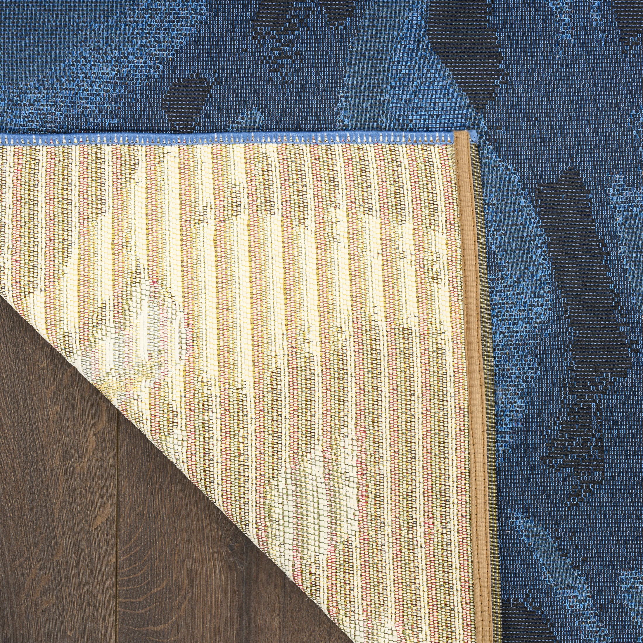Nourison Color Splash 7'10" x 9'10" Blue Ivory Modern Rug