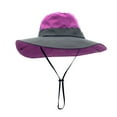thumbnail image 4 of Empire Cove Womens Sun Hat Wide Ponytail Bucket Cap Sports UV Protection Purple, 4 of 5