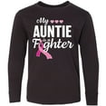 thumbnail image 3 of Inktastic Breast Cancer Awareness My Auntie is a Fighter Long Sleeve Youth T-Shirt, 3 of 5
