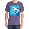 thumbnail image 2 of Wild Bobby, Fresh Water Swordfish Atlantic Pacific, Fish, Garment-Dyed Washed Look Short Sleeve Tees, Purple, Small, 2 of 3