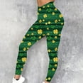 thumbnail image 2 of lcziwo 90% off Clearance Sale, St Patricks Day Leggings for Women Casual Stretchy High Waisted Yoga Pants Novelty Shamrock Print Running Leggings Full Length Tight Trousers Green XXL, 2 of 6
