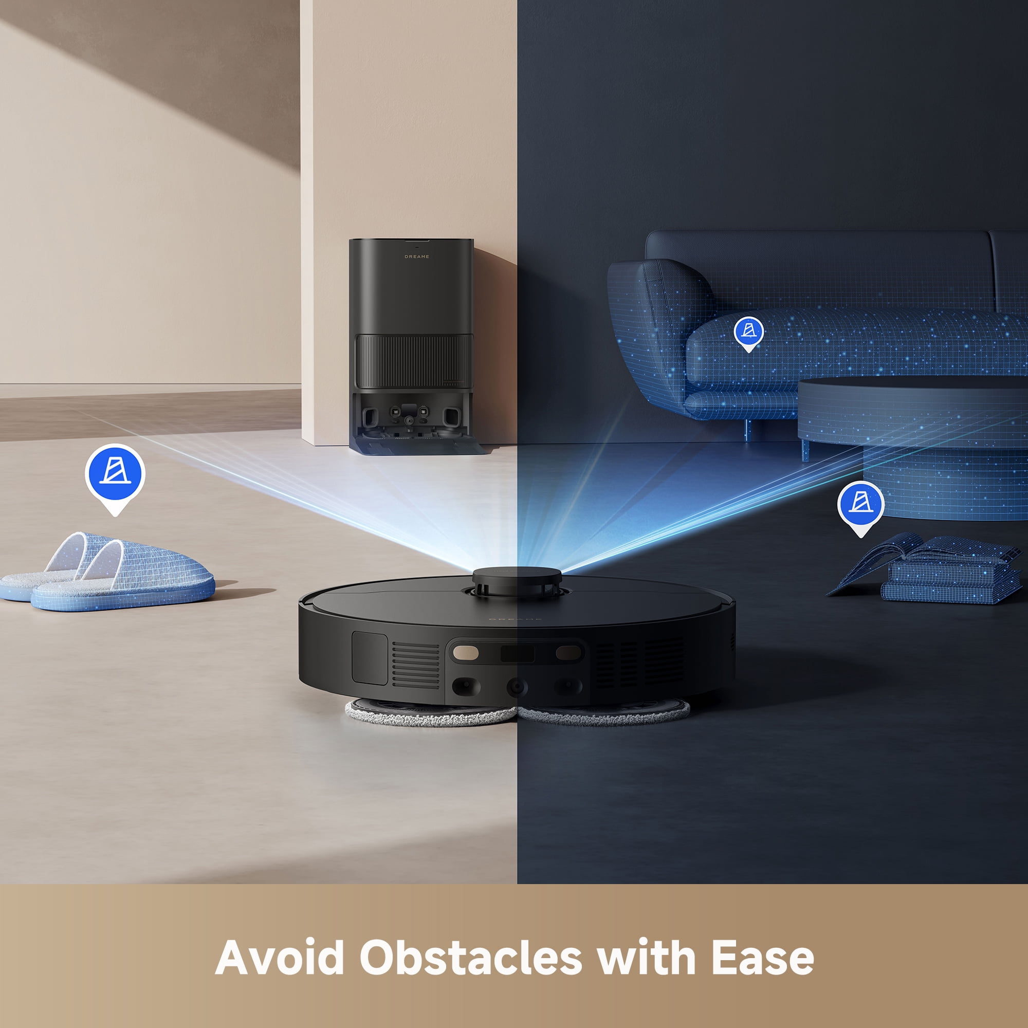 Dreame GoVac 400 Robot Vacuum and Mop with Auto-Empty, Mop Self-Cleaning, 13KPa Suction, Ultrasonic Carpet Sensing