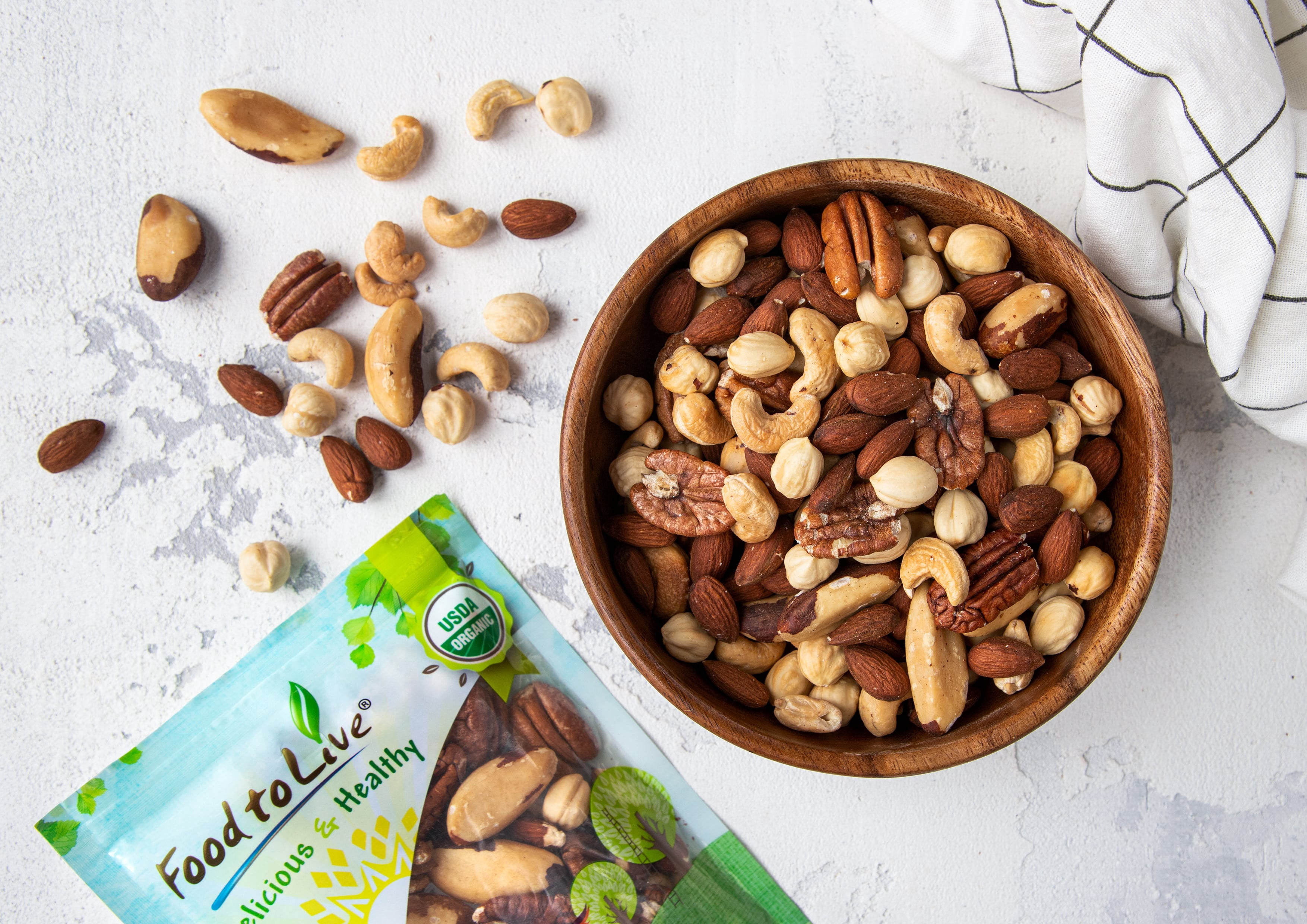 Organic Deluxe Nuts Mix, 2 Pounds — Non-GMO, Kosher, Vegan — by Food to Live