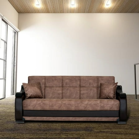 Zambak Brown Sofa Bed w-Storage