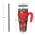 thumbnail image 4 of 40oz Tumbler,Red Christmas Snowflake Pattern Insulated Tumblers with Removable Handle,Stainless Steel Double Vacuum Coffee Tumbler Cup with Straw for Home,Office,Travel,Party, 4 of 5