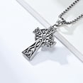 thumbnail image 3 of Celtic Cross Necklace for Men Women, Stainless Steel Irish Knot Cross Pendant, Vintage Celtic Knot Amulet Jewelry Gift, Silver, 3 of 6