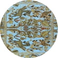 thumbnail image 1 of Ahgly Company Indoor Round Traditional Blue Green Animal Area Rugs, 4' Round, 1 of 6